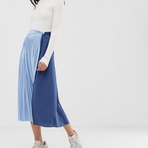 ASOS Twist Knot Front Midi Skirt in Color Block